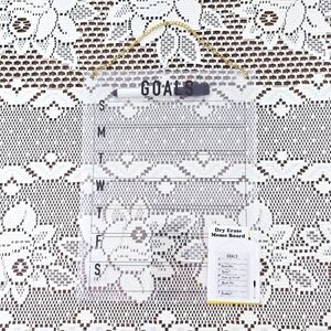 New GOALS Dry Erase Memo Board Clear Black Weekly Wall Hanging Home Decor